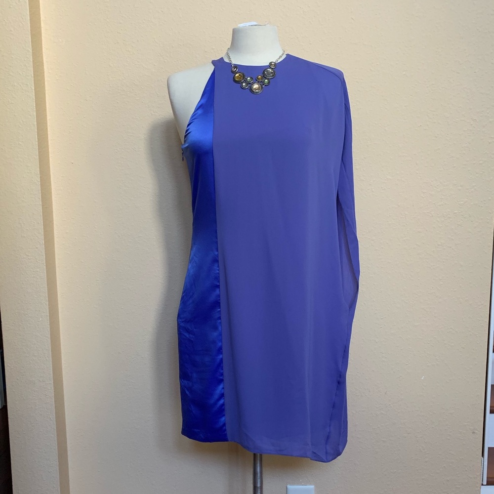 💐HALSTON cocktail shift dress / chiffon coverage